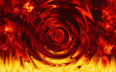 reflection fire background. The illustration was made using Photoshop plugins, not AI - 784412121