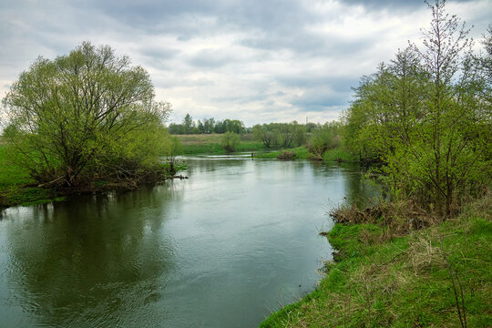 The Don River in the upper reaches after the spring flood