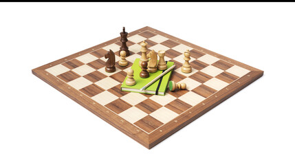 Chessboard on white background