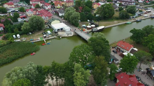 Bridge Port Rowy Most Rzeka Lupawa Aerial View Poland