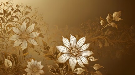 gold floral background .Generative AI