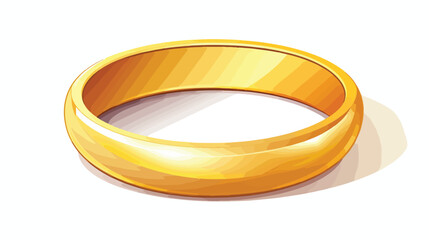 Gold ring isolated on white background .. 2d flat cartoon