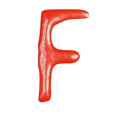 3d render of isolated on white ketchup alphabet font top view for food or restaurant kitchen concept