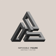 Impossible figure. 3D abstract optical illusion. Vector illustration.