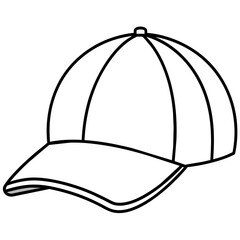 baseball cap vector illustration. Line art kid's coloring page