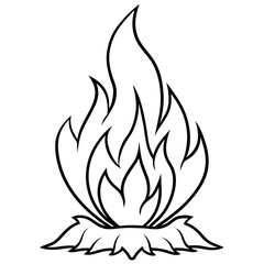 burning wood outline coloring book page line art drawing vector illustrations