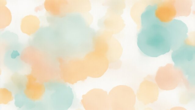 Hazy watercolor splashes of pastel Orange Teal Gold and white Background