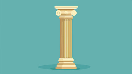 Greek or roman column icon. Flat illustration of gr - obrazy, fototapety, plakaty