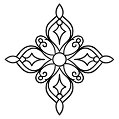 abstract floral line art. drawing coloring book pages for children and adults