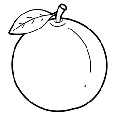 illustration of an brahman-guava in a background. simple line art icon, Children coloring book page