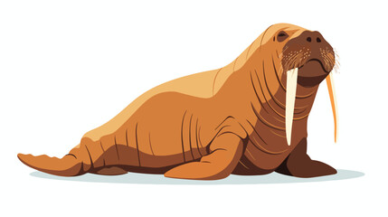 Walrus morse morse animal mammal flat vector isolated - obrazy, fototapety, plakaty