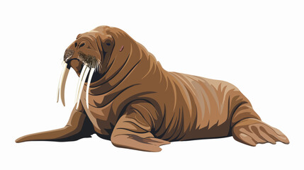 Walrus morse morse animal mammal flat vector isolated - obrazy, fototapety, plakaty