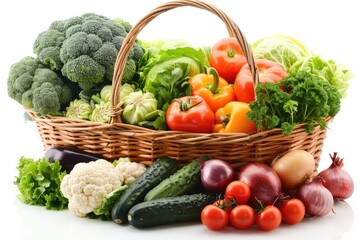 fresh vegetables product with basket professional advertising food photography