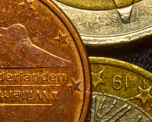 Coins money macro euro coin