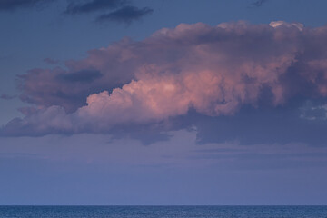 Sunset as seen from Faros Beach at Pervolia coast, near Larnaka, Cyprus