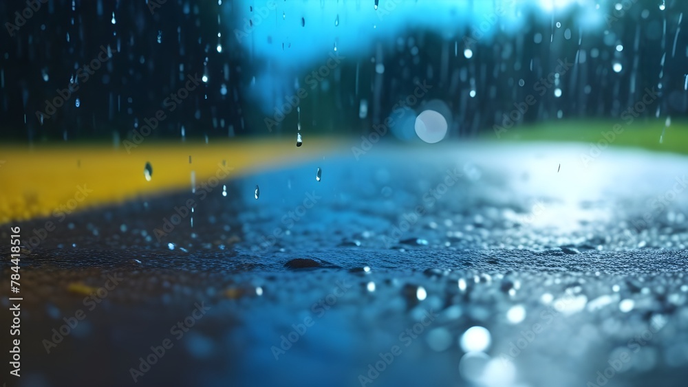 Aufkleber abstract rainy day background with water droplets on glass. nature's texture of raindrops creating a