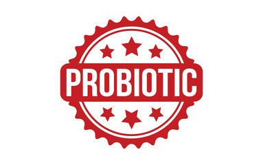 Fototapeta na wymiar Probiotic Stamp. Red Probiotic Rubber grunge Stamp