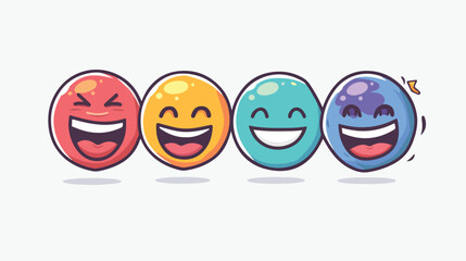 Group laugh emoji icon. Outline group laugh emoji v