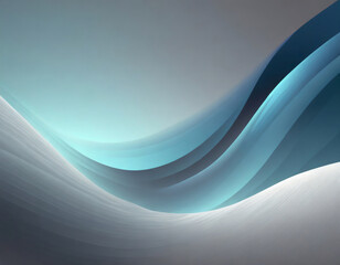 青色と銀色の光沢のあるデジタルな波型の抽象背景素材。CG風。AI生成画像。 - obrazy, fototapety, plakaty