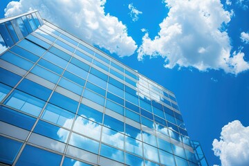 Fototapeta na wymiar Modern office building on a background of blue sky