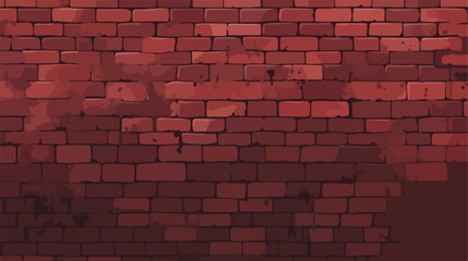 Grunge background of dark red vintage bricks 2d flat
