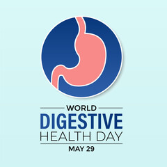World Digestive Health Day design vector. May 29. Stomach health Awareness Campaign Template. Banner poster, flyer and background design.