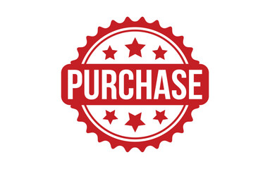 Purchase Stamp. Red Purchase Rubber grunge Stamp
