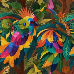 Obraz premium colorful background with birds