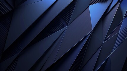 Geometric Abstract of Angular Shapes in Blue Tones - obrazy, fototapety, plakaty