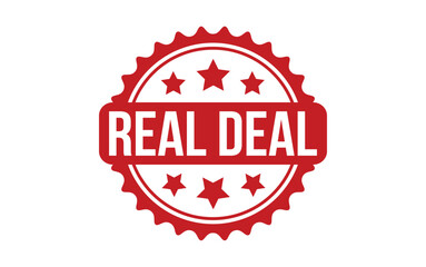Real Deal Stamp. Red Real Deal Rubber grunge Stamp