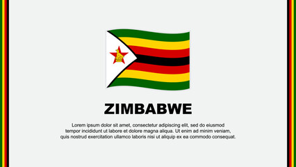 Obraz premium Zimbabwe Flag Abstract Background Design Template. Zimbabwe Independence Day Banner Social Media Vector Illustration. Zimbabwe Cartoon