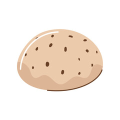 A loaf of wheat round bread. Vector illustration	
