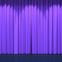 Luxury silk stage or window curtains. Interior design, waiting for show, movie end, revealing new product, premiere, marketing concept. 3D illustration - 784421199