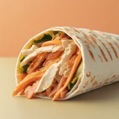 Realistic illustration of doner kebab ; Close up of shawarma