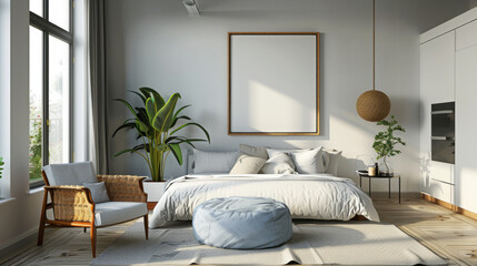 A visually appealing canvas frame 3D mockup of modern living spaces created with AI technology.