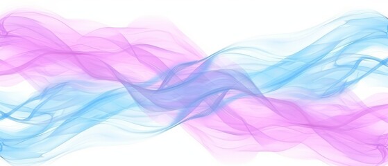   A blue-pink wave of smoke against a pristine white backdrop; gentle reflection on the left side
