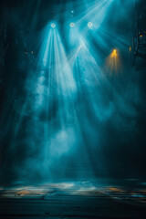 The use of stage lighting to enhance and illuminate performances, focusing on spotlights and spot lighting.