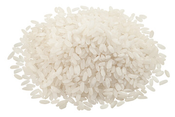 Rice isolated on white background, full depth of field