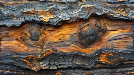   A tight shot of wood, appearing split in two - obrazy, fototapety, plakaty