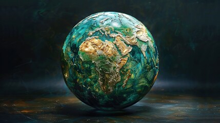 Showcasing a textured globe against a dark backdrop, this widescreen image evokes themes of global exploration and mystery, suitable for use in projects related to travel, geography