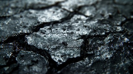   A tight shot of a black-and-silver texture, speckled with minor points of radiant light emanating from its uppermost area