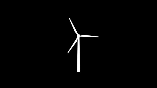 Windmill, wind turbines animation. Motion graphic design.