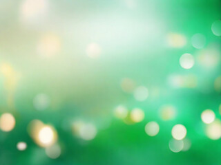 Fototapeta premium Abstract blur bokeh banner background. Gold bokeh on defocused emerald black background
