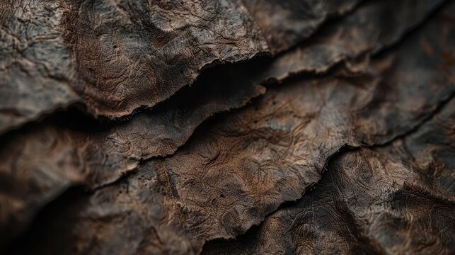   A tight shot of a split piece of wood, browning in hue