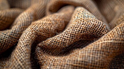   A close-up of a burlap sack filled with burlap sacks