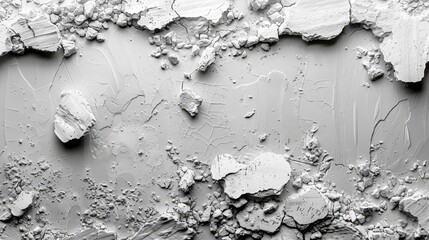   A black-and-white image of a wall with chipping paint