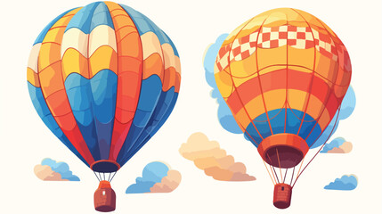 Hot Air Balloons Clipart 2d flat cartoon vactor illustration