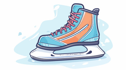 Ice hockey skate icon. Outline illustration of ice
