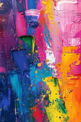 Vibrant and colorful abstract nature painting suitable for phone wallpaper or posters.