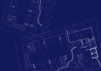Floor plan designed building on the drawing.